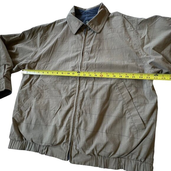 Rainforest Bomber Jacket Coat Chore  Reversible Large Tan Blue Pockets READ - Picture 9 of 13